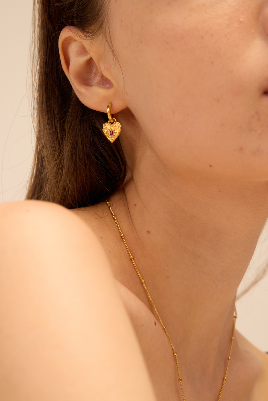 The Red Heart Earrings