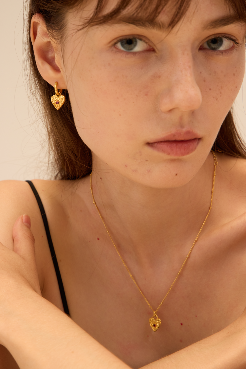 The Red Heart Earrings