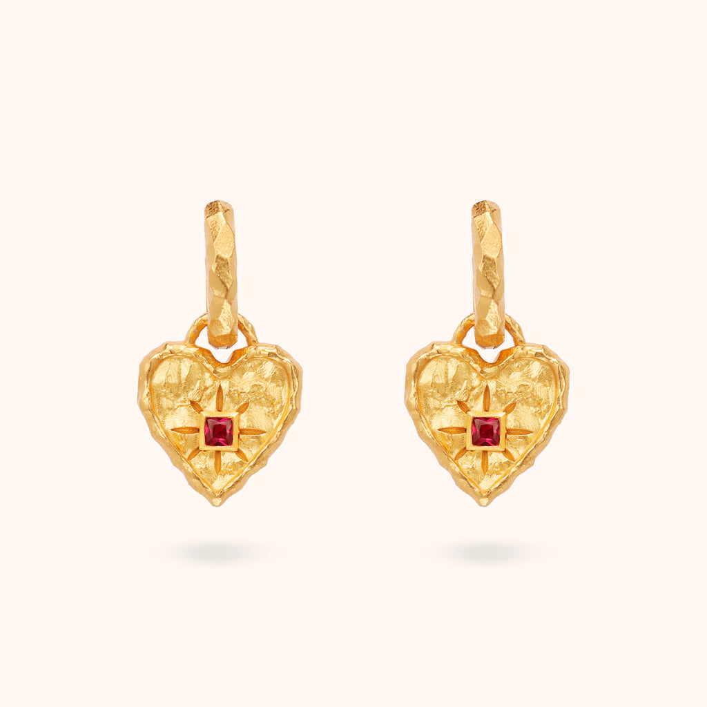 The Red Heart Earrings