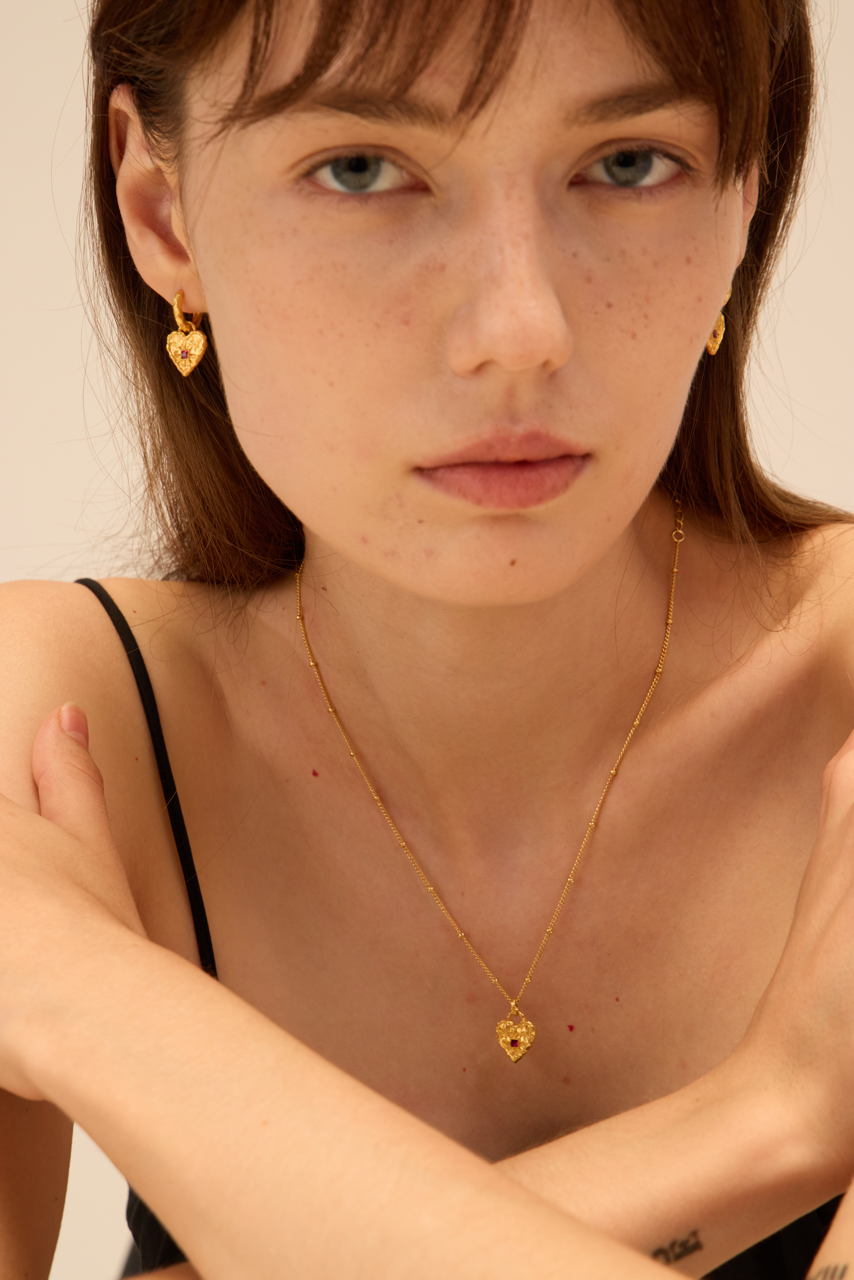 The Red Heart Earrings