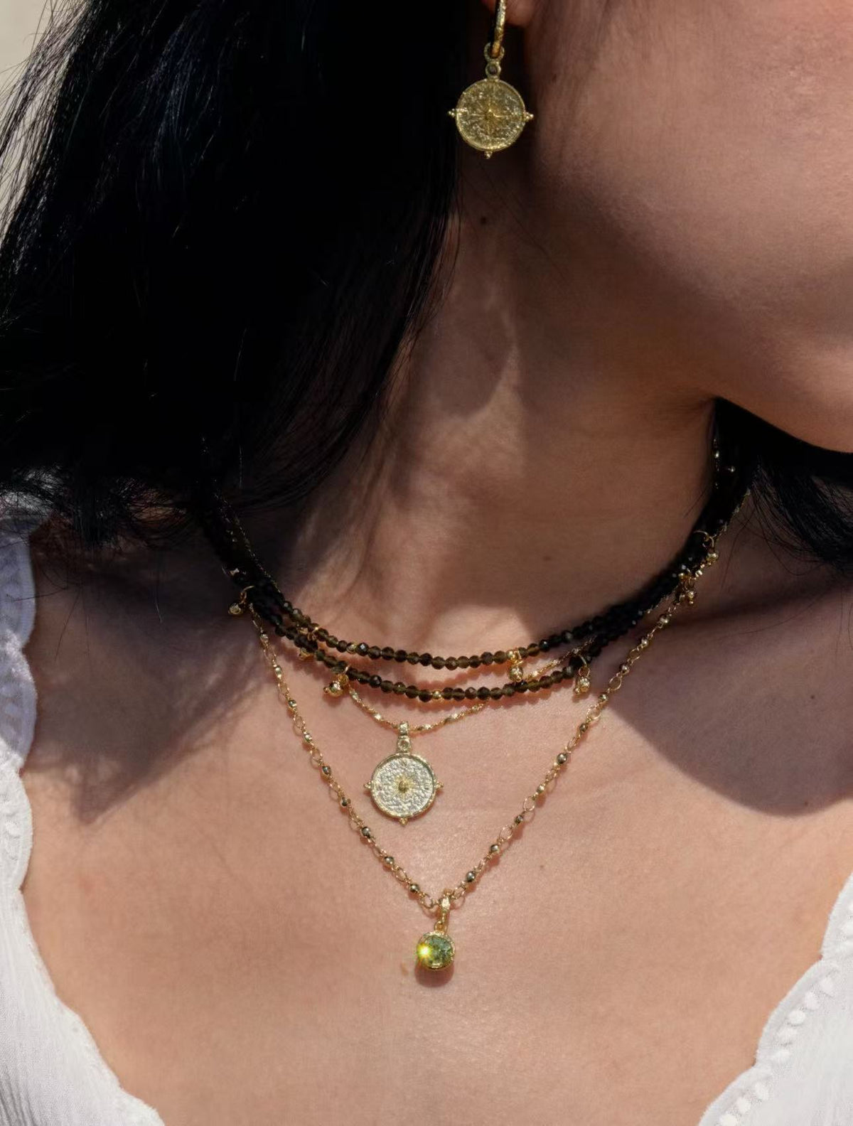 Texture Compass Necklace