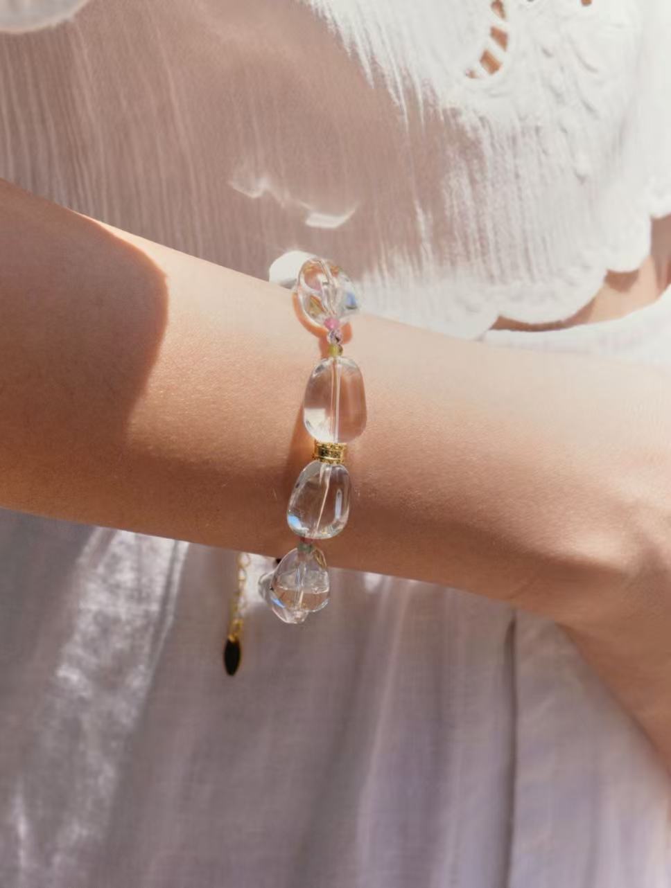 Glass Bead Bracelet in Pink