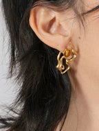 Amber Cloud Gold Earrings