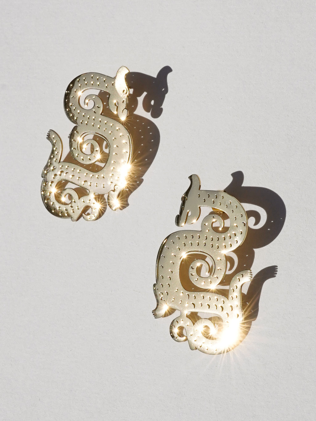 Dragon Lady Statement Earrings Gold