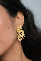 Dragon Lady Statement Earrings Gold