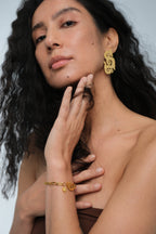 Dragon Lady Statement Earrings Gold