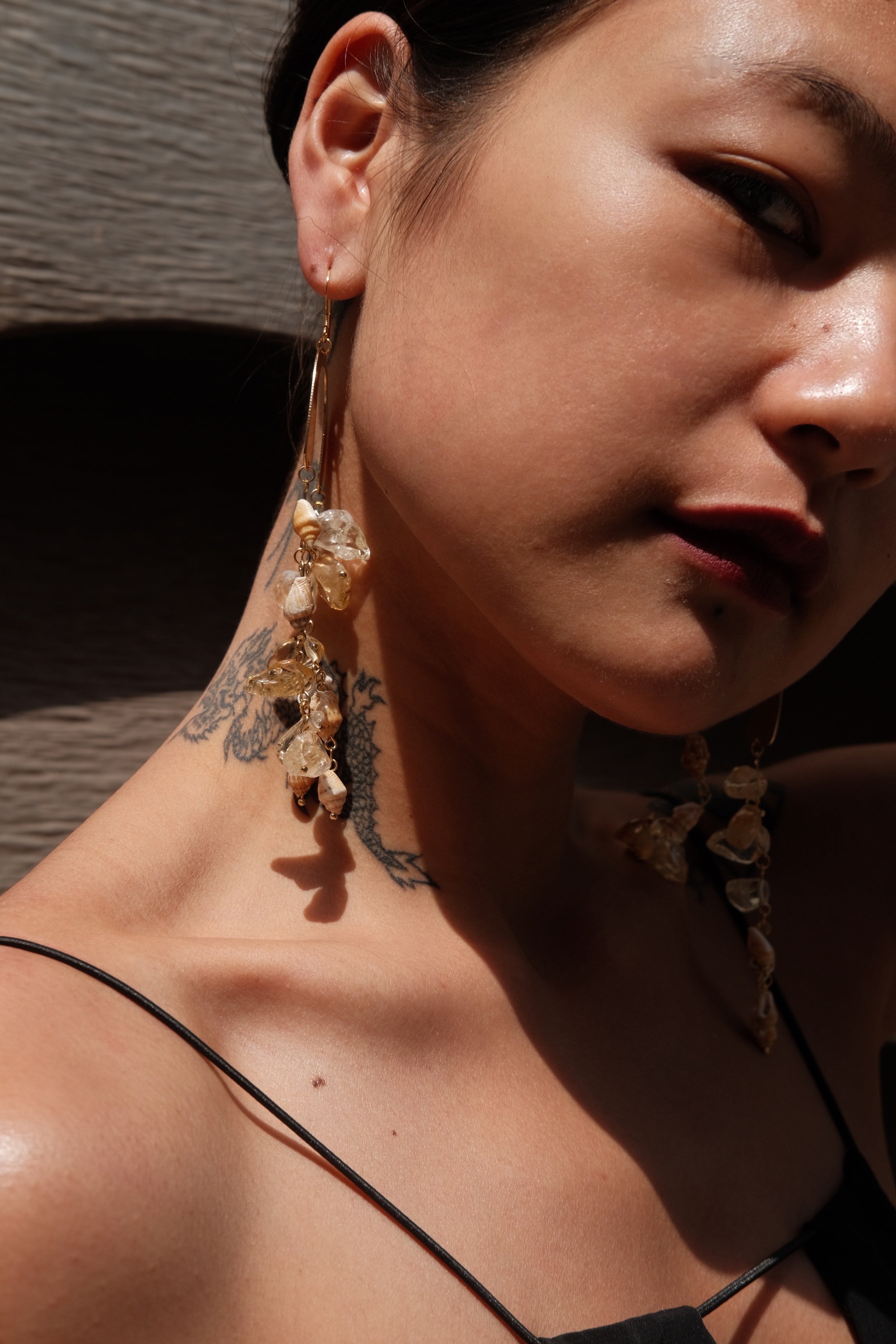 Golden Shellfall Earrings