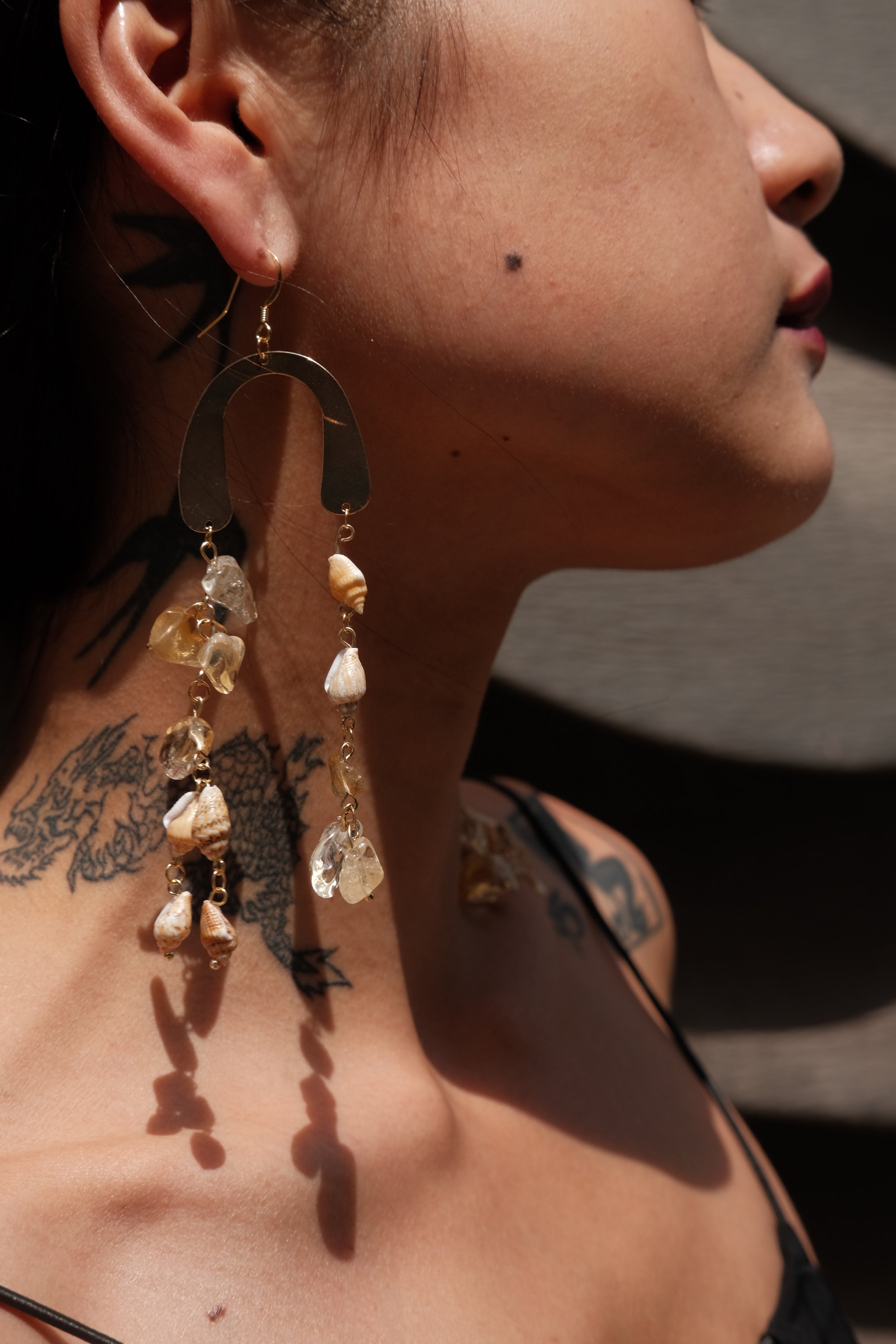 Golden Shellfall Earrings
