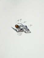 Amber Cloud Silver Earrings