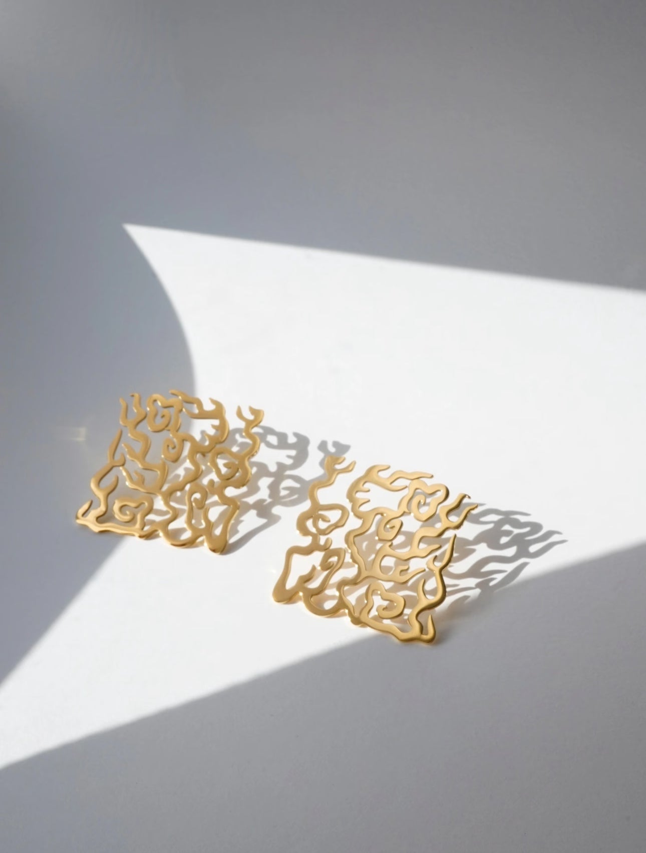 Fire and Cloud Gold Earrings