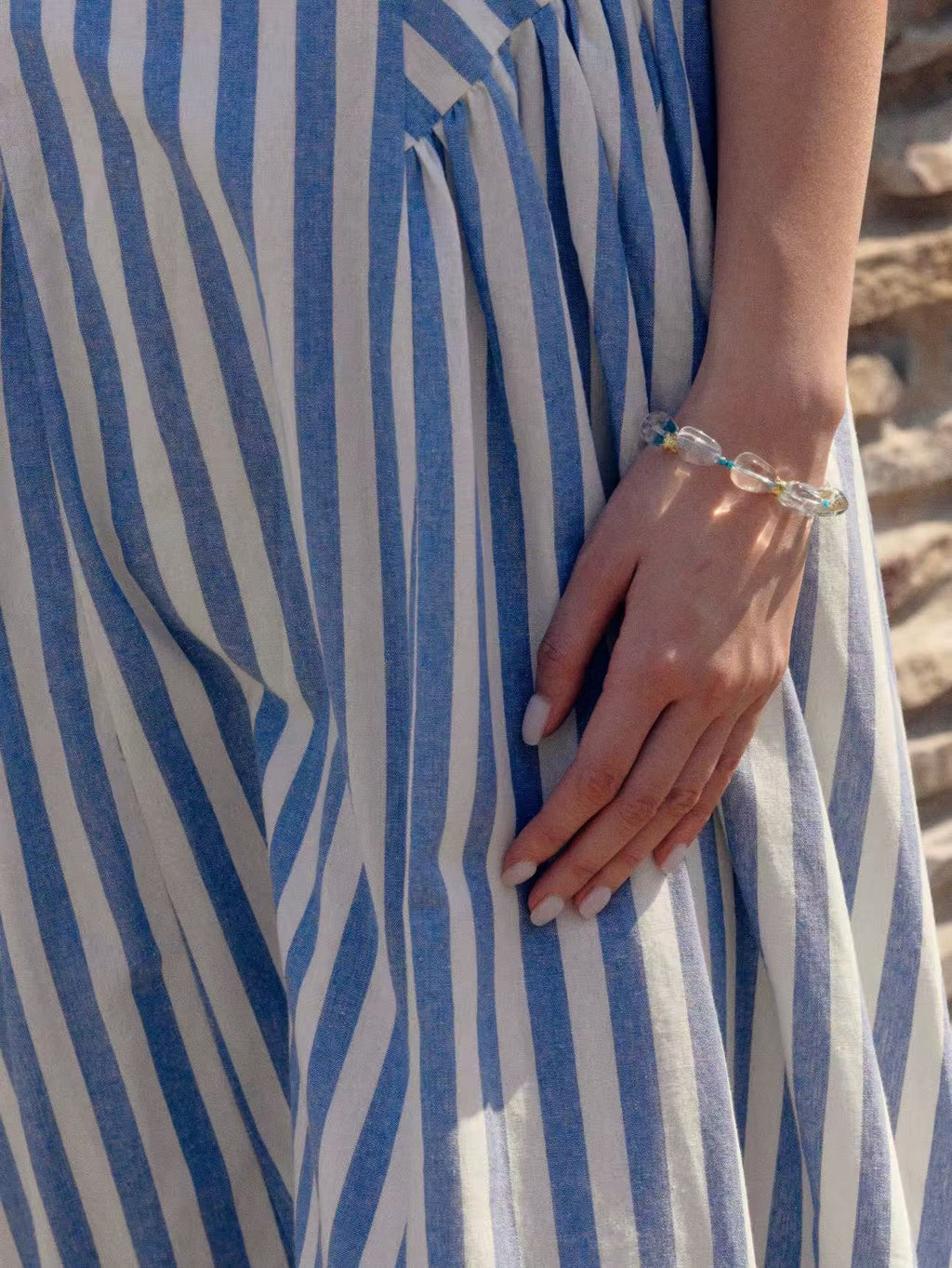Glass Bead Bracelet in Blue
