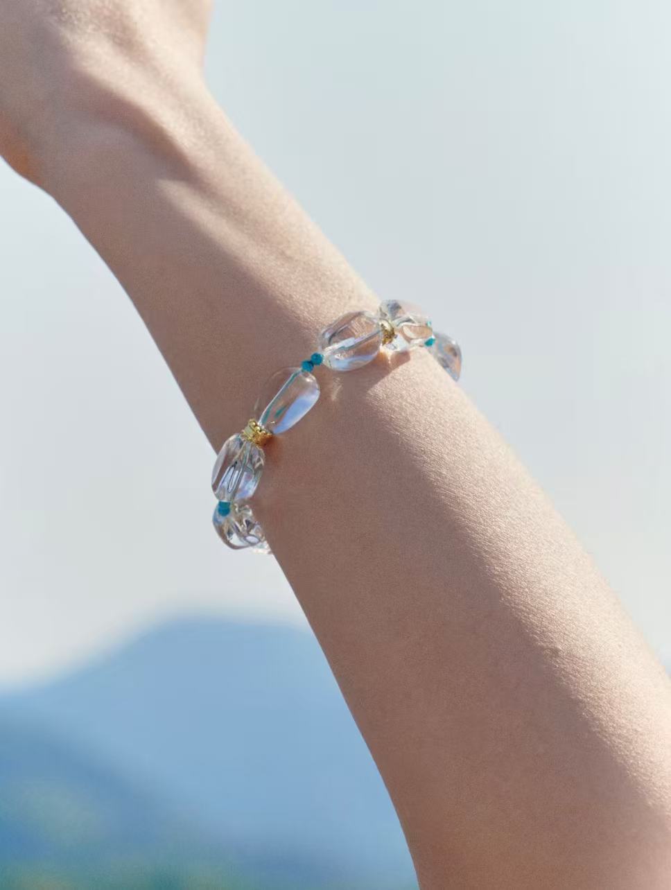 Glass Bead Bracelet in Blue